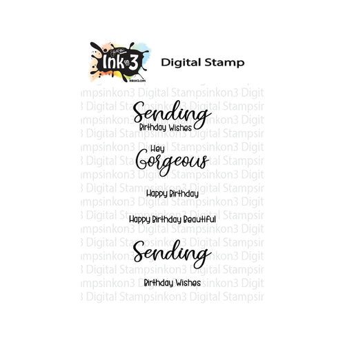 Hey Gorgeous Sentiment Strips Digital Stamp