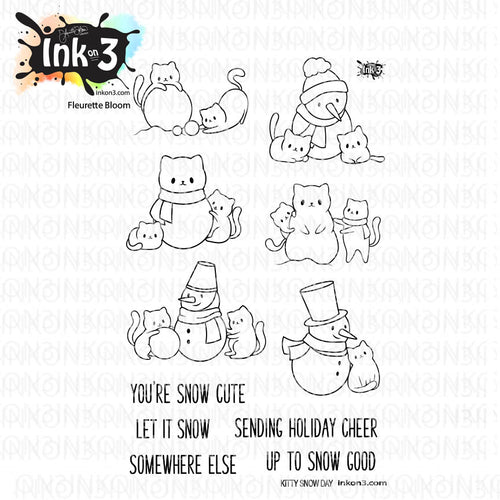 Kitty Snow Day 4x6 stamp set