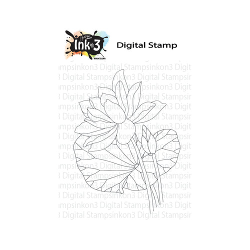 Lotus Flower Digital Stamp