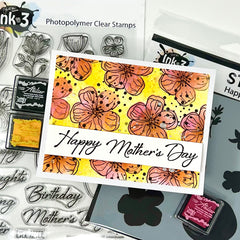 Happy Deco Floral 6x8 stamp set
