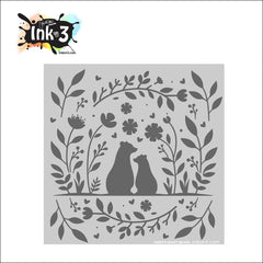 Sweetheart Bears 6x6 Stencil