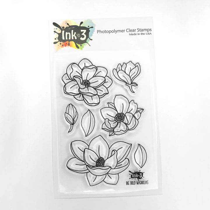 Big Bold Magnolias 4x6 Stamps inkon3.com
