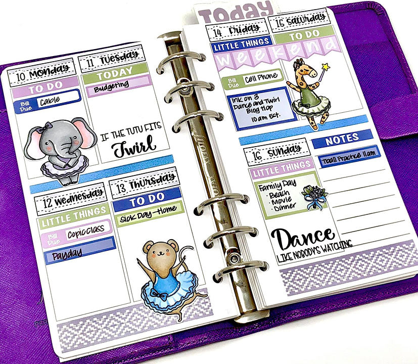 Planner Layout by Courtney ~ Dance & Twirl stamps & Dies