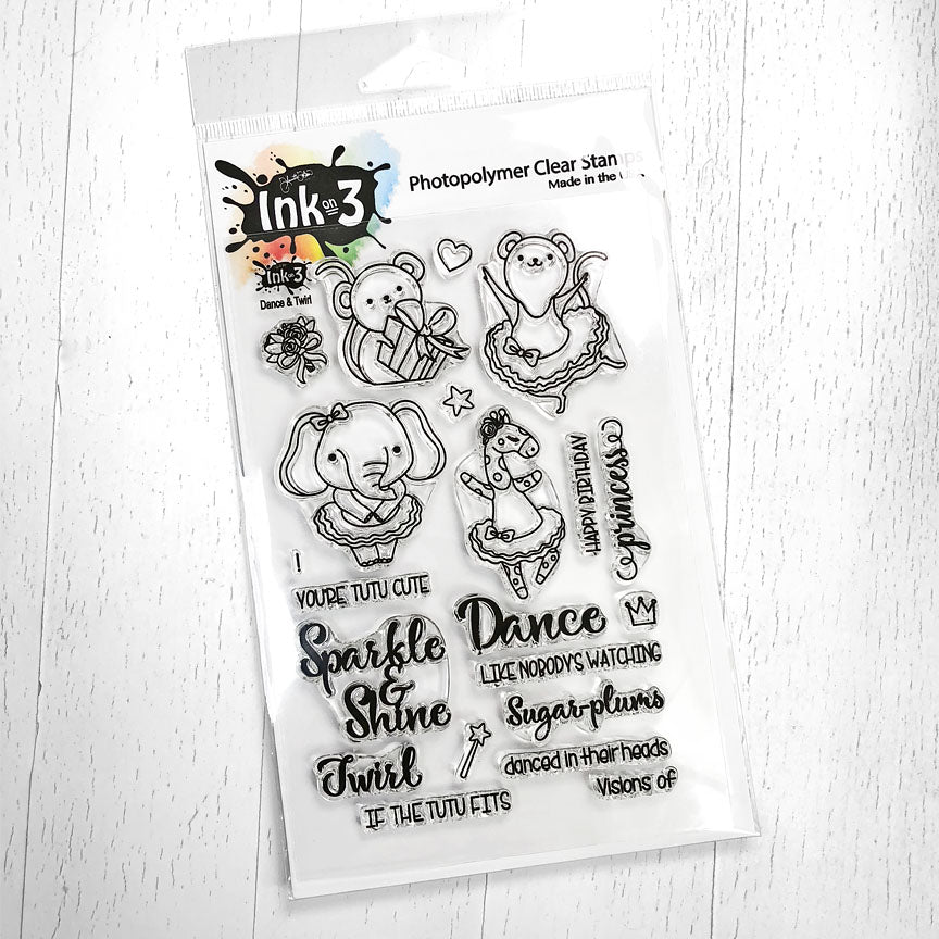 Dance & Twirl 4x6 Stamp Set Ink On 3