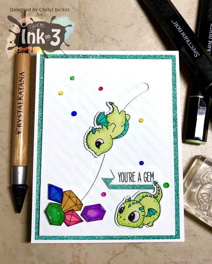 Magic DragonsClear Stamps Card Example by DT Cheryl