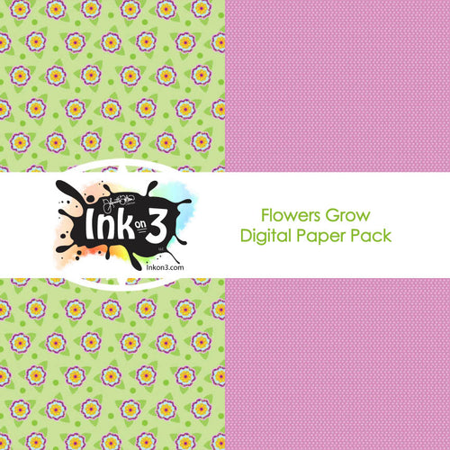 Flowers Grow Digital Paper by: Fleurette Bloom / inkon3.com