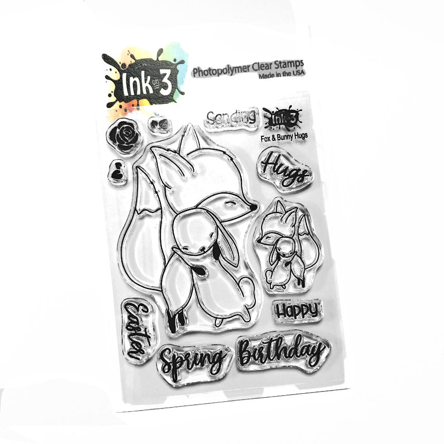 Fox & Bunny Hugs Clear Stamp Set inkon3