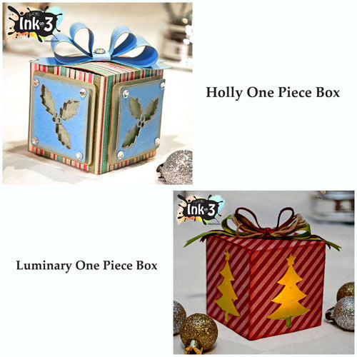 Holly Days One Piece Boxes, 3D SVG Cut Files
