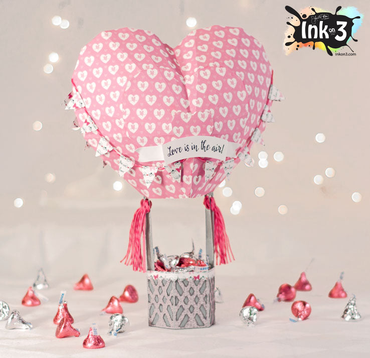 Heart Hot Air Balloon 3D SVG Kit