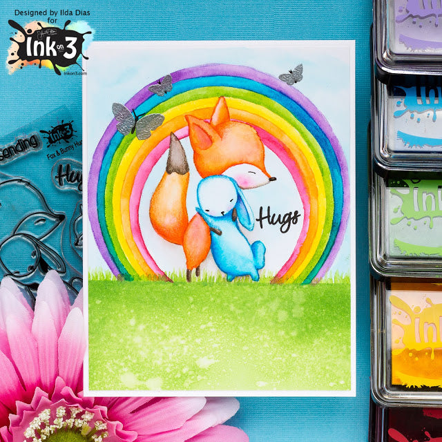 Fox & Bunny Hugs 3x4 Clear Stamp Set