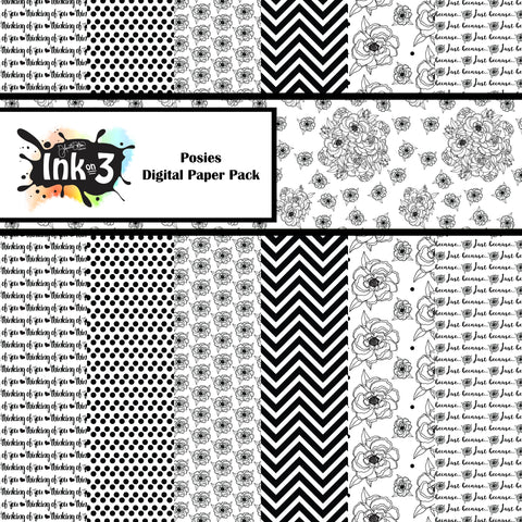 Biker Bunnies & Lil Chicks Digi Paper Pack