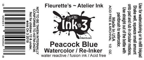 Atelier Watercolor / Re-inker Peacock Blue  inkon3.com