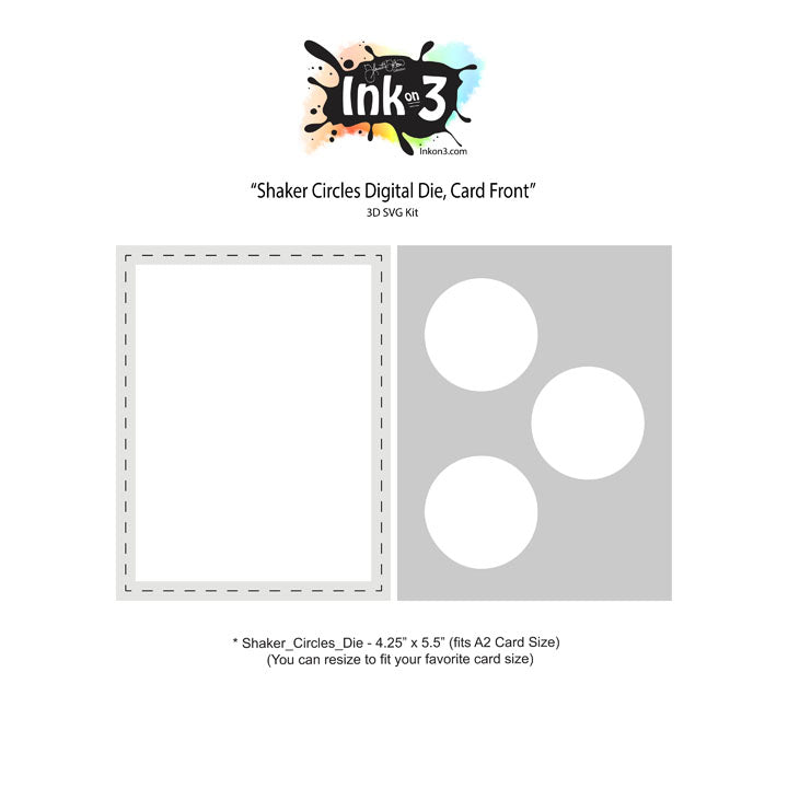 Shaker Circles Digital Die, Card Front SVG Kit Inkon3.com