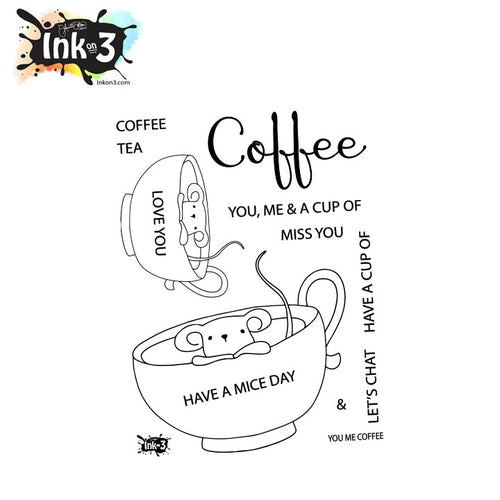 You Me Coffee 3x4 stamp set inkon3.com