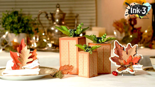 Thanksgiving table set with the inkon3 Fall svg cut files
