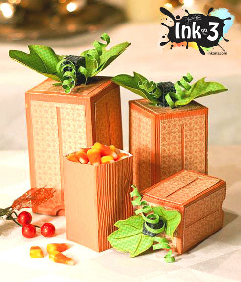 Pumpkin Box Trio 3D SVG Kit - Cutting Files