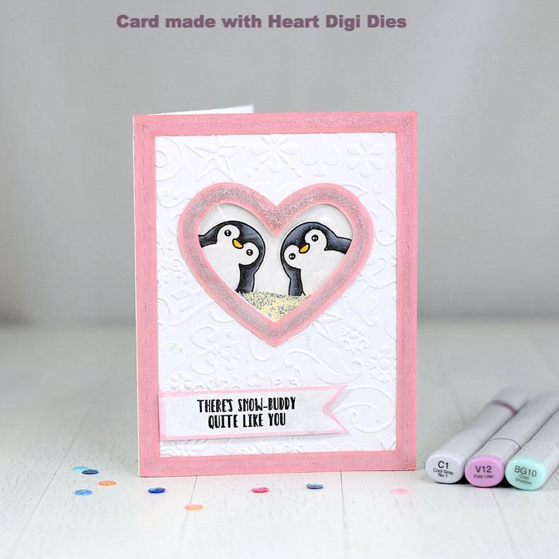 Heart Shaker Card Front  Digital Die Cuts inkon3.com